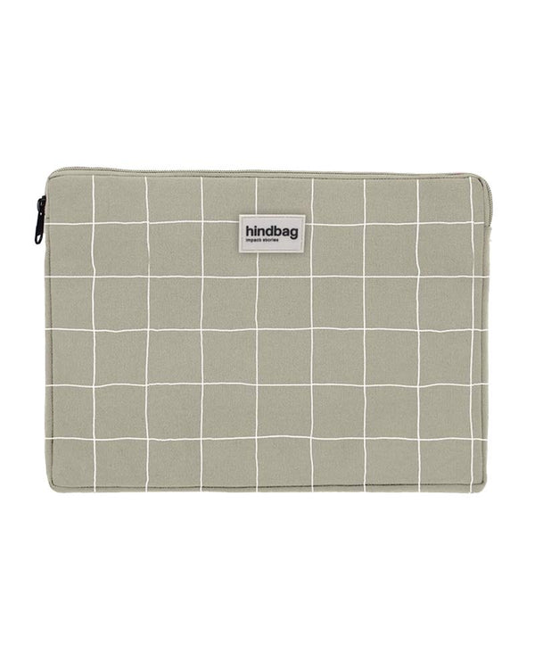 Ava Laptop-Hülle Tonerde-Grün/Weiß kariert (für 13 Zoll Laptops)
