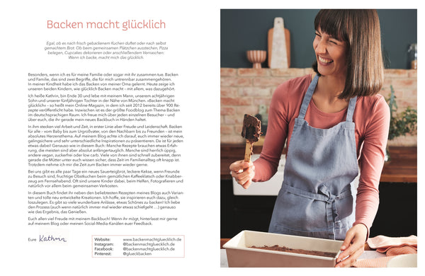 Kathrin Runge präsentiert Backen macht glücklich - Das Familienbackbuch mit über 80 Rezepten, ideal zum gemeinsamen Backen mit Kindern.