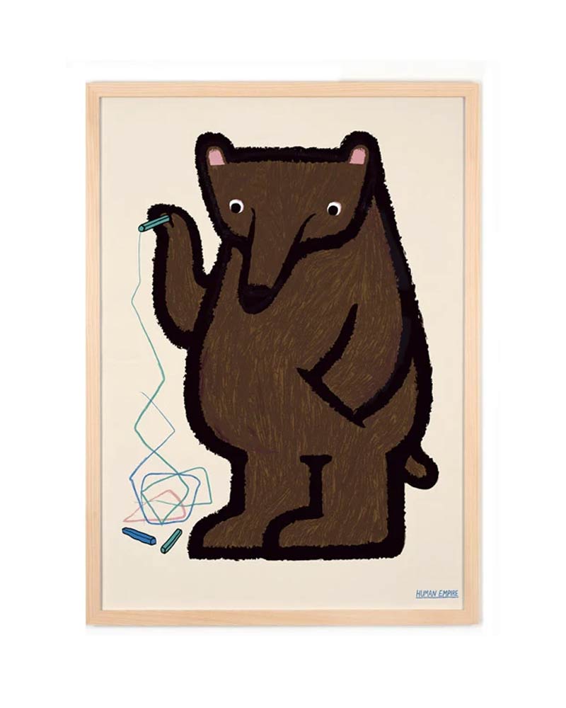 Bär malt Poster (29,7 x 42 cm)