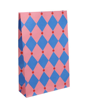 Geschenktüte Circus Flamingo-Sapphire-Poppy Red mit Boden (5er-Pack)