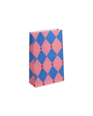 Geschenktüte Circus Flamingo-Sapphire-Poppy Red mit Boden (5er-Pack)