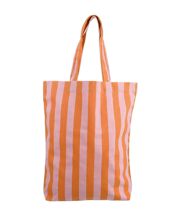 Baumwoll-Shopper Streifen Dolce Pink - Arancia Orange