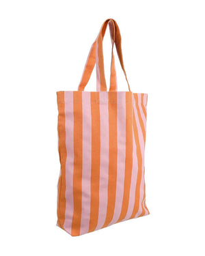 Baumwoll-Shopper Streifen Dolce Pink - Arancia Orange