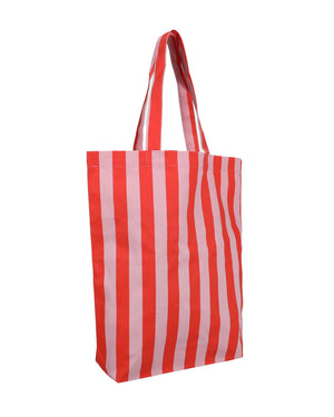 Shopper Streifen Poppy Red - Litchi