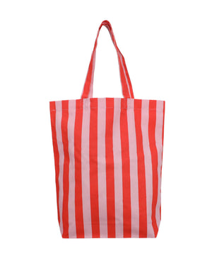 Shopper Streifen Poppy Red - Litchi