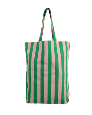 Shopper Baumwolle Streifen Grass Green Soft Pink