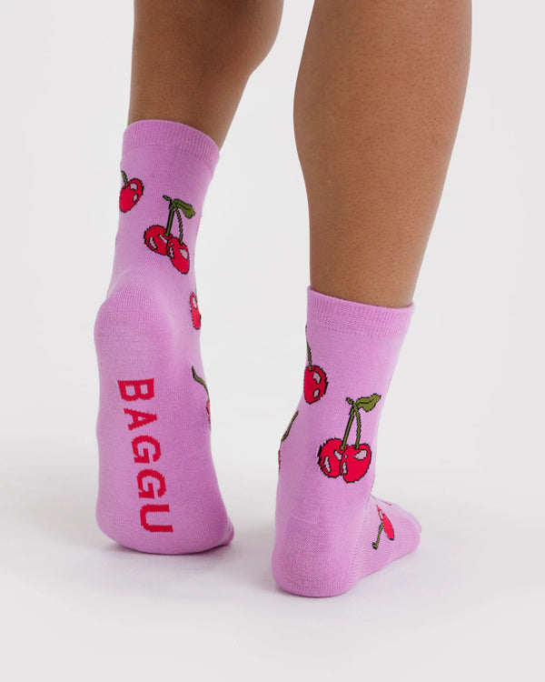 Baggu Crew Socks Cherries