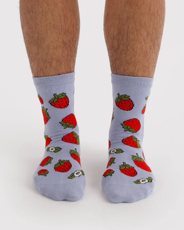 Baggu Crew Socks Strawberry Blossom