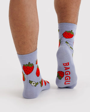 Baggu Crew Socks Strawberry Blossom