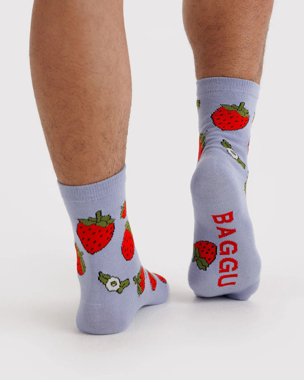 Baggu Crew Socks Strawberry Blossom