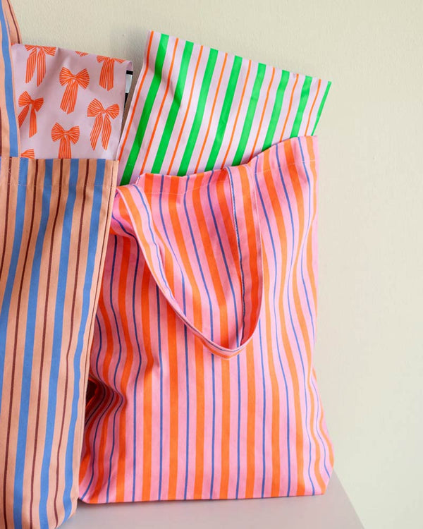 Shopper Baumwolle Balanced Stripes - Rose, Blood Orange & Cornflower