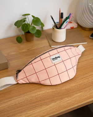Bauchtasche Olivia in Rosa/Rot-Karo