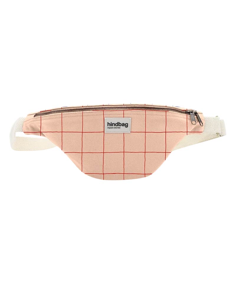 Bauchtasche Olivia in Rosa/Rot-Karo