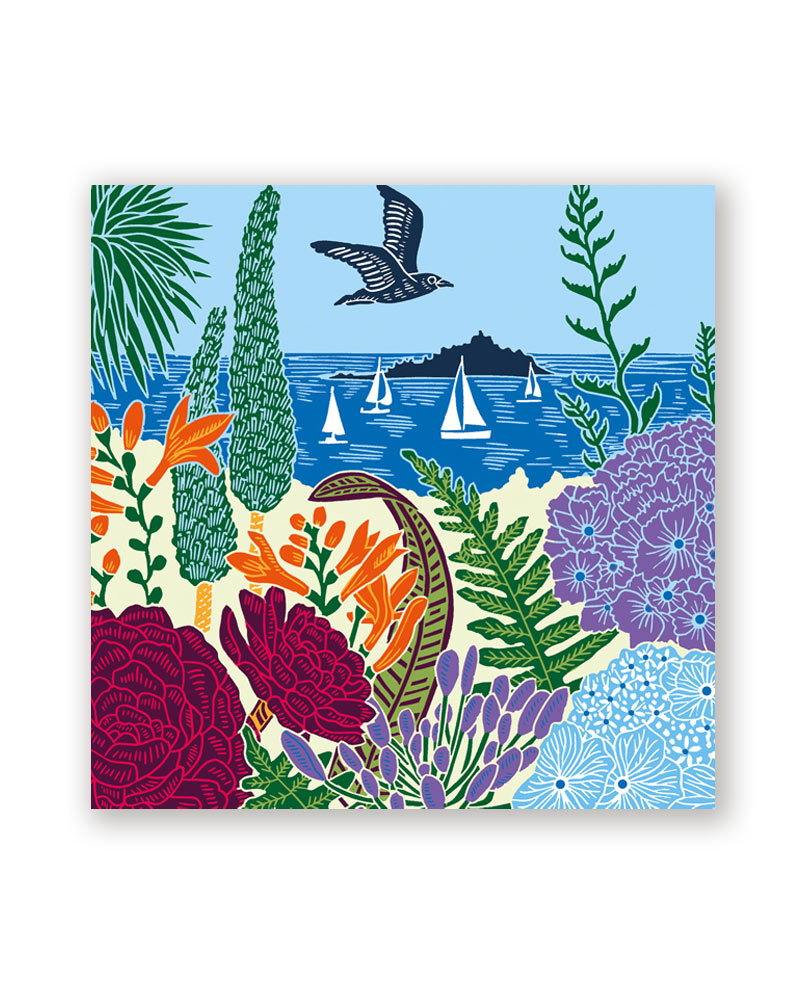 Beach Flower Gull Klappkarte