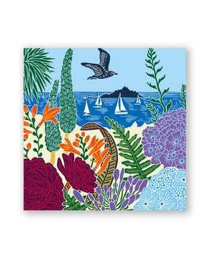 Beach Flower Gull Klappkarte