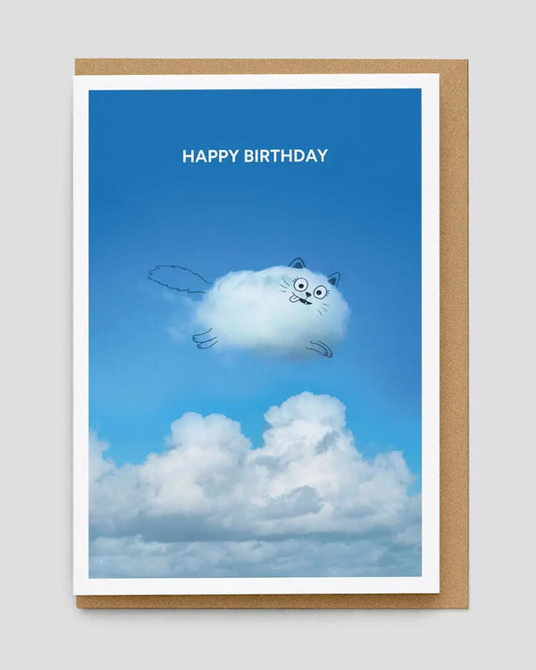A Daily Cloud - Cat Cloud Birthday Klappkarte