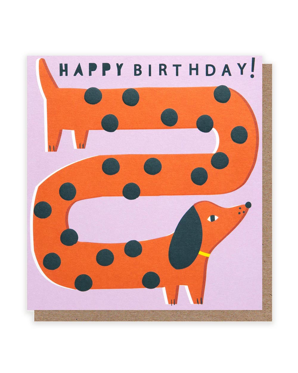 Spotty Sausage Dog Happy Birthday Klappkarte