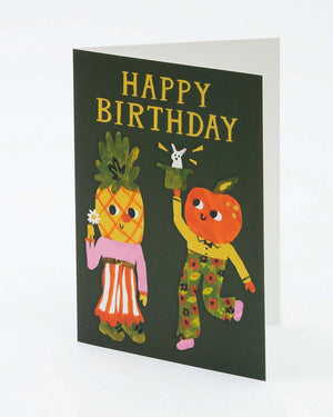 Hadley - Happy Birthday Pineapple and Orange Klappkarte