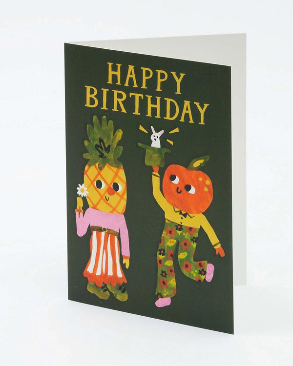 Hadley - Happy Birthday Pineapple and Orange Klappkarte
