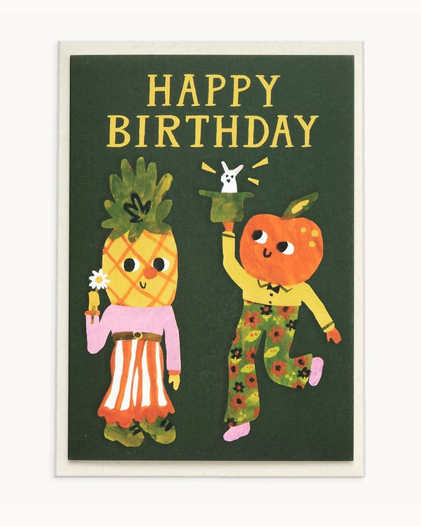 Hadley - Happy Birthday Pineapple and Orange Klappkarte