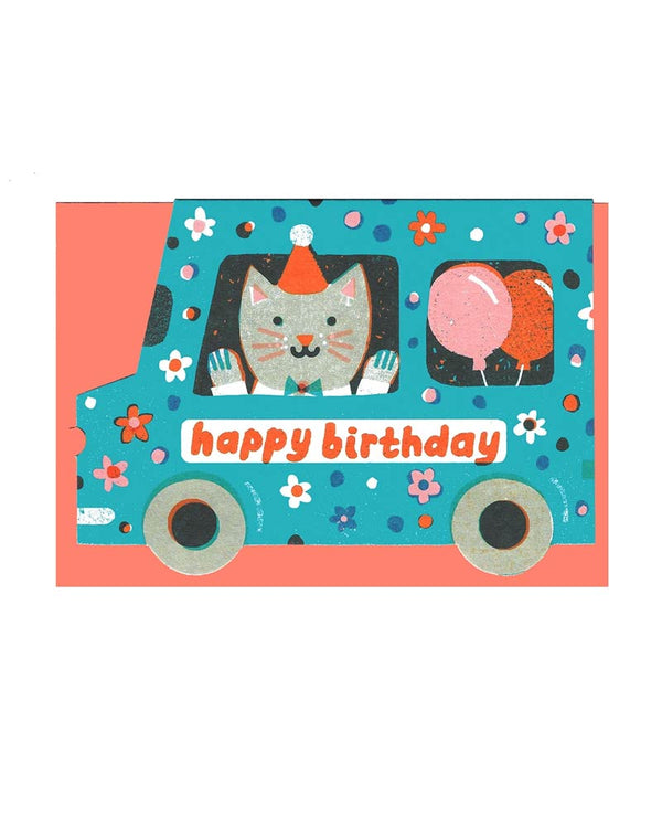Birthday Van Die Cut Klappkarte