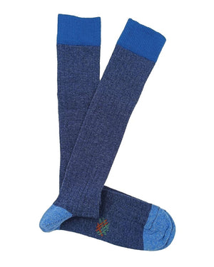 Bio-Lammwollsocken lang - Dunkelblau-Kornblume