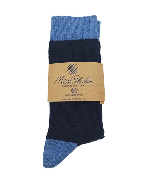 Bio-Lammwollsocken - Dunkelblau-Kornblume