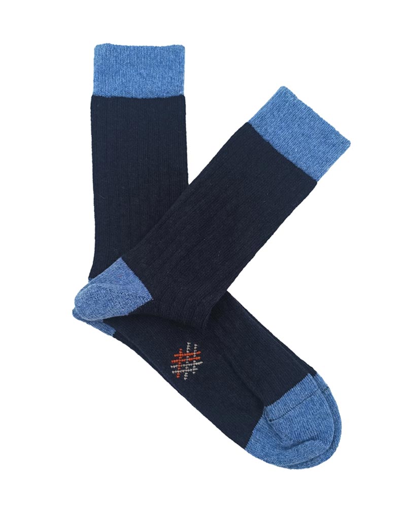 Bio-Lammwollsocken - Dunkelblau-Kornblume