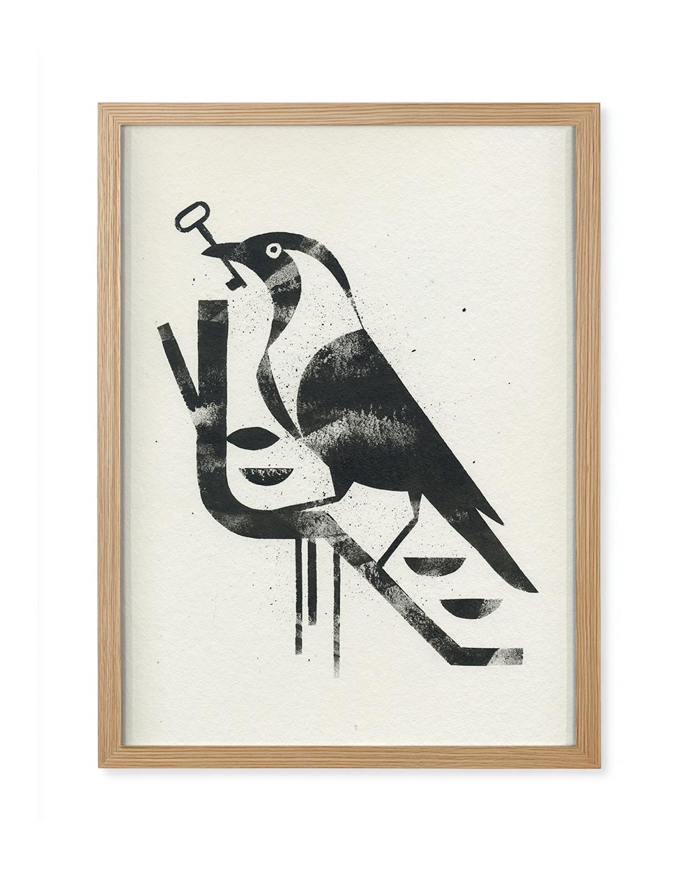 Krähe - Gerahmt (24x30cm) - Dieter Braun