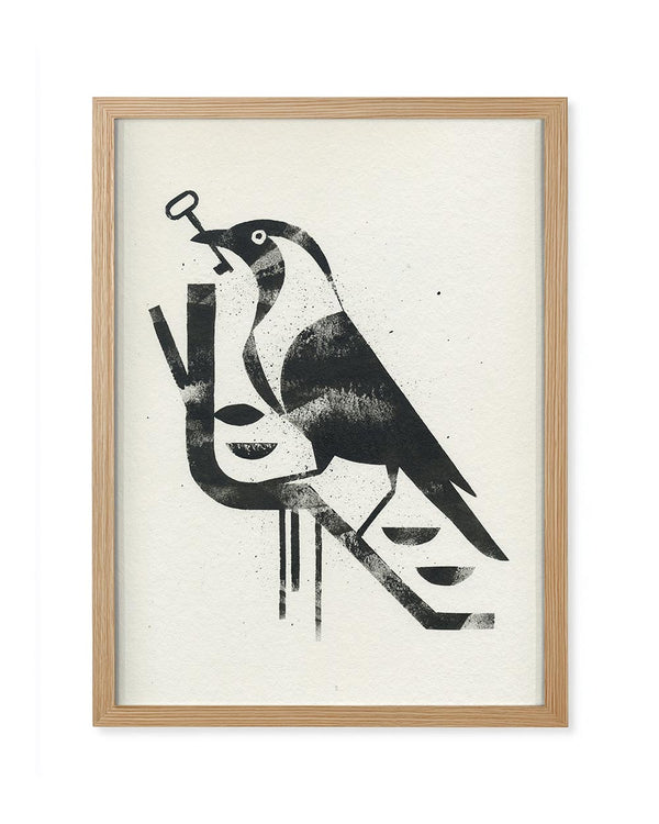 Krähe - Gerahmt (24x30cm) - Dieter Braun