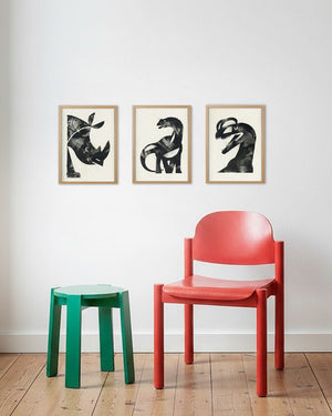 Rhino Print Gerahmt (24x30cm) - Dieter Braun