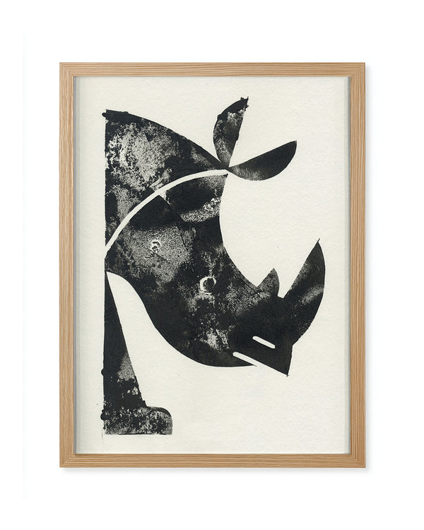 Rhino Print Gerahmt (24x30cm) - Dieter Braun