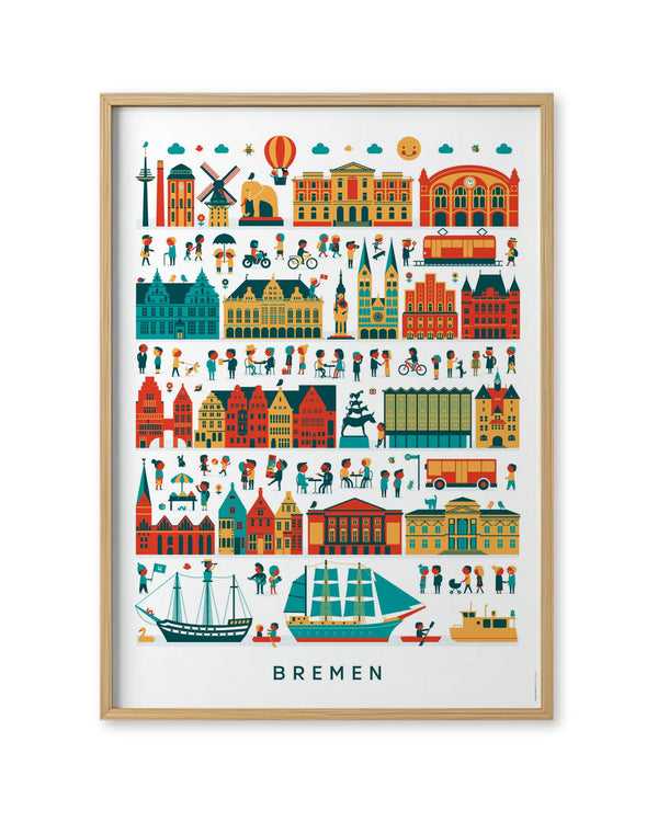 Bremen Wimmelbild Poster (50 x 70 cm)