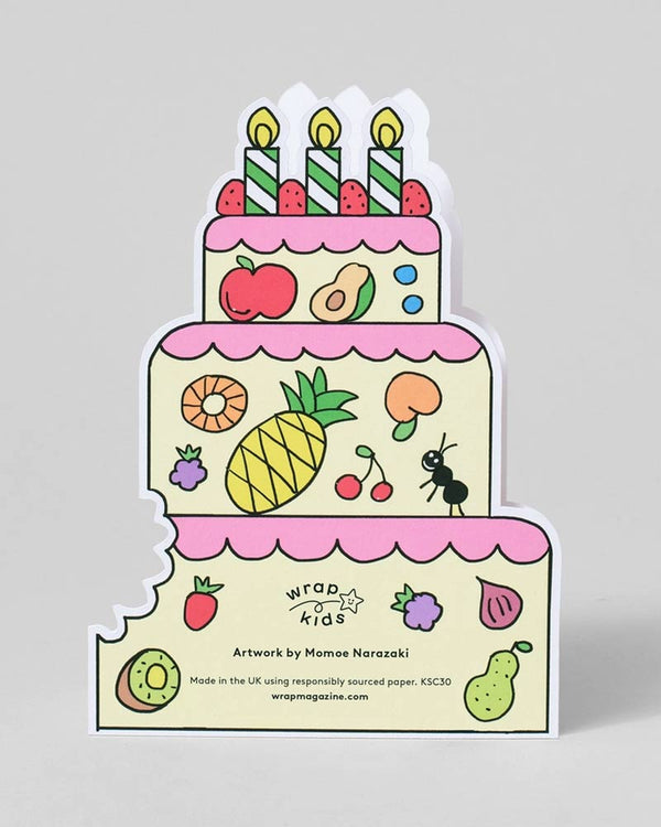 Wrap Birthday Cake Bear Klappkarte