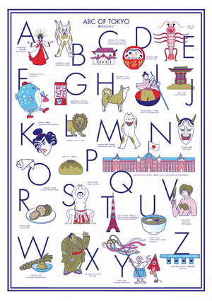 ABC OF TOKYO - Alphabet Poster - DIN A2