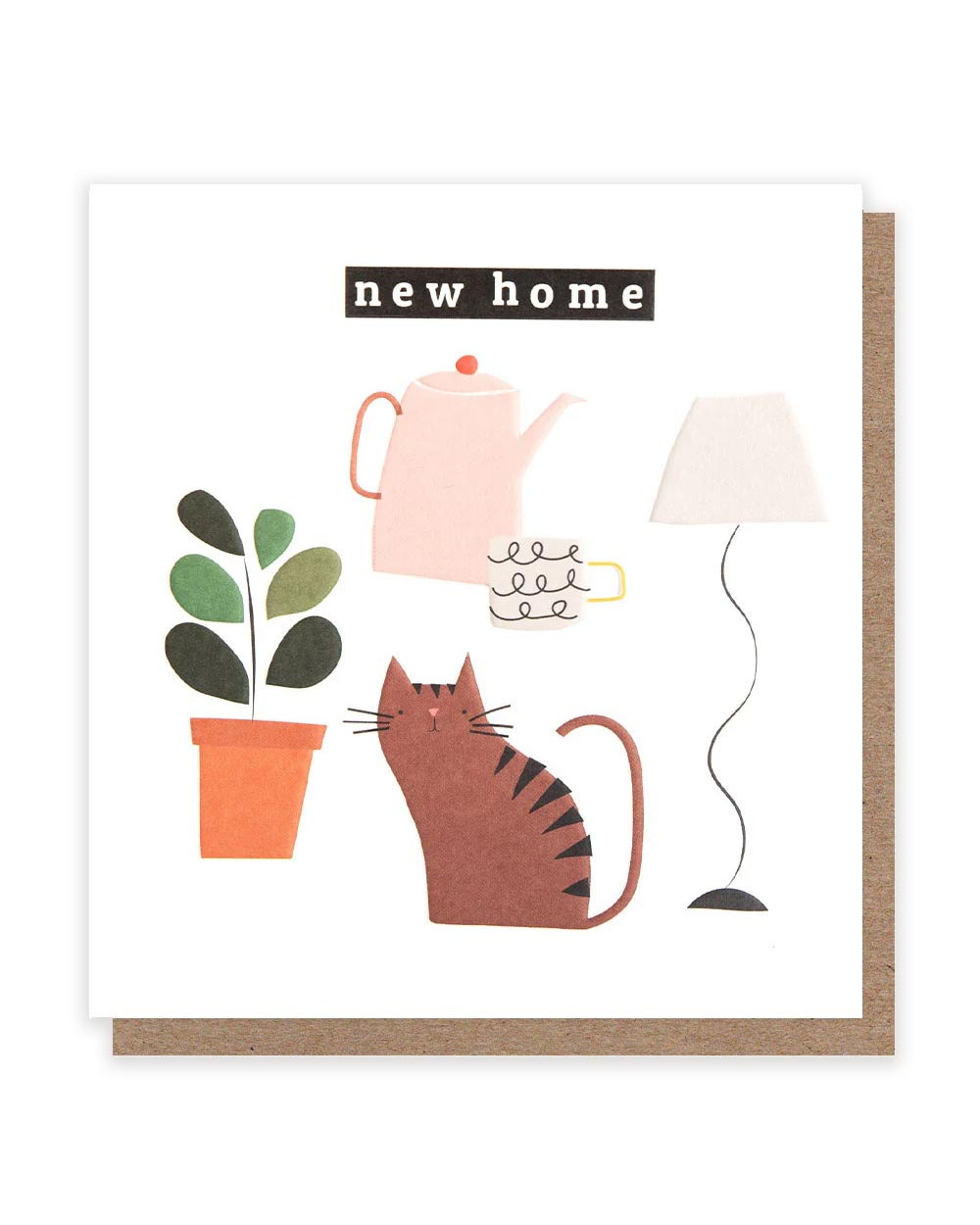 Cat & Plant New Home Klappkarte