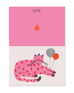 Pink Cat Klappkarte