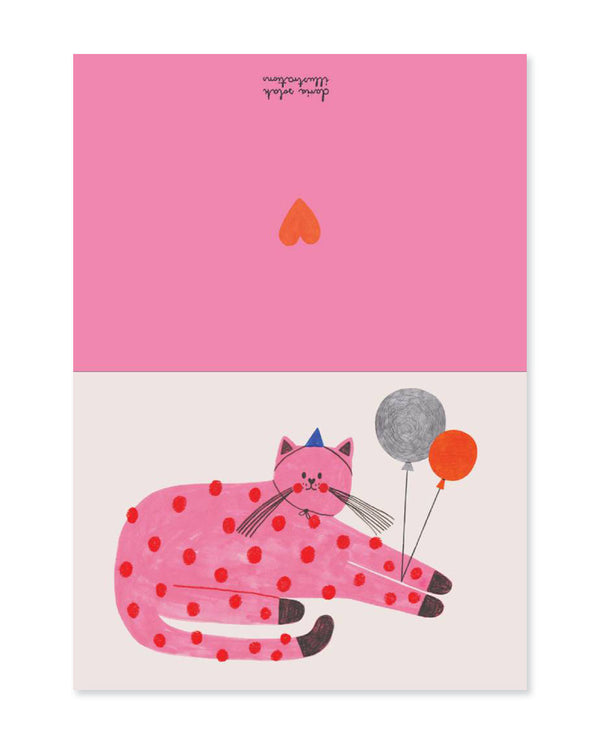 Pink Cat Klappkarte