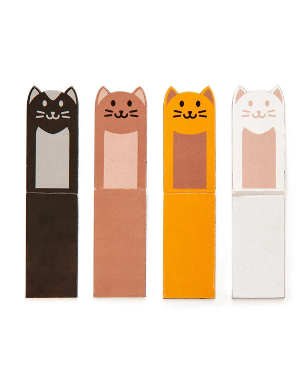 Magnetische Lesezeichen Kitty (4er-Set): Vier Katzen-Designs mit faltbaren, magnetischen Lesezeichen, ideal zum sicheren Markieren von Seiten. Perfekt für Geschenke oder Papeterie-Enthusiasten.