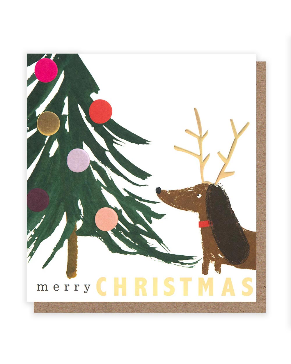 Sausage Dog Christmas Klappkarte