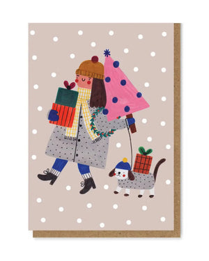 Christmas Girl Klappkarte