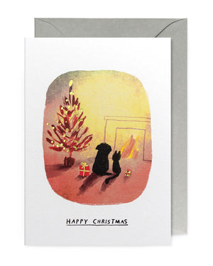 John Bond Xmas Cosy Cat & Dog Klappkarte