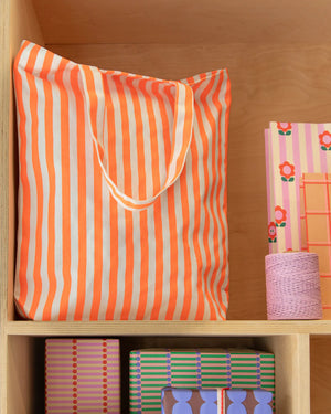 Shopper Natural Orange Stripes