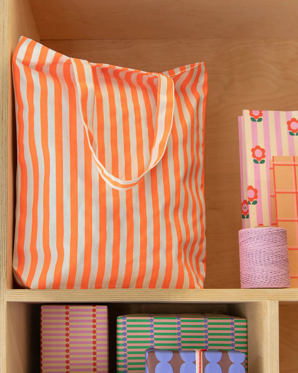 Shopper Natural Orange Stripes