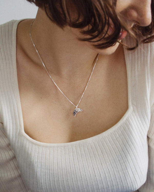 Croissant Kette Silber