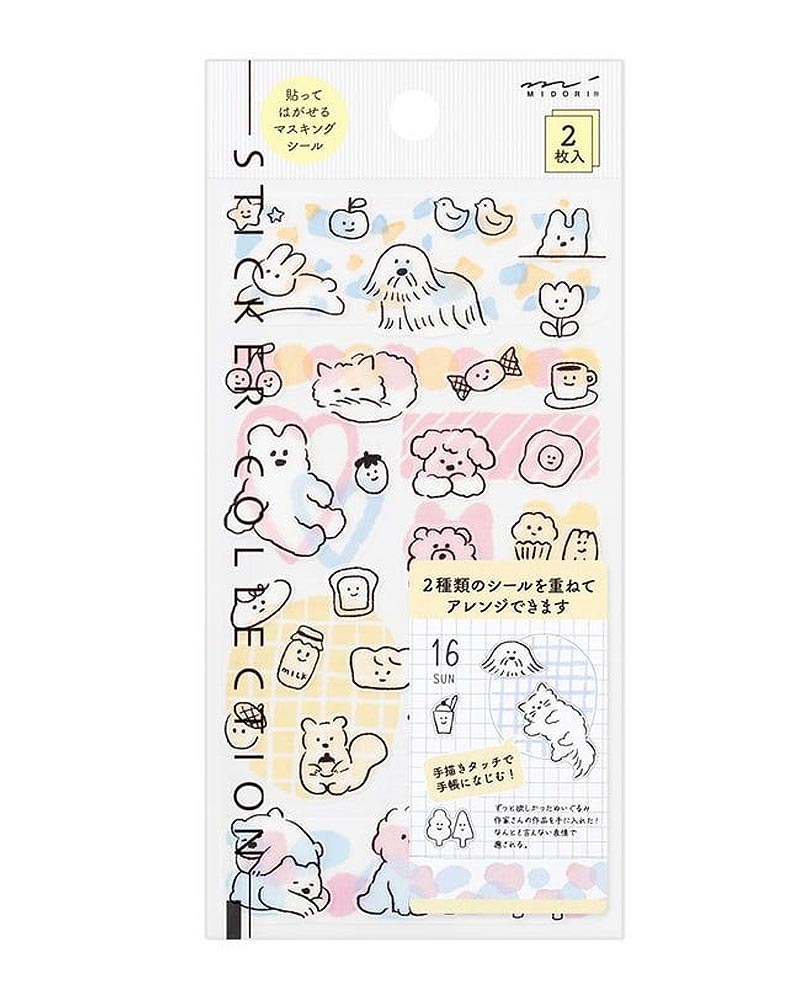 Sticker Two Sheets Cute Motif