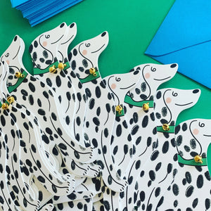Sitting Dalmatian Bell - Klappkarte