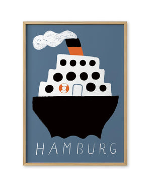 Hamburg Dampfer Blau Poster