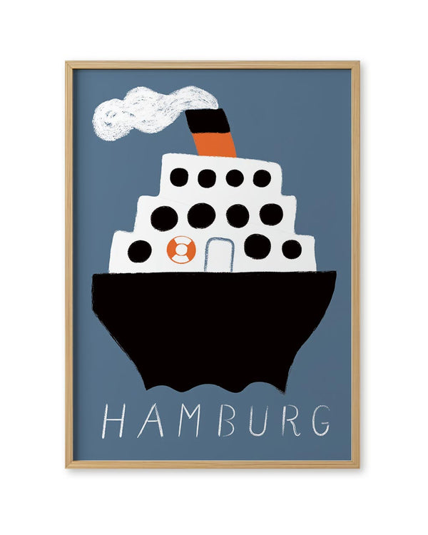 Hamburg Dampfer Blau Poster
