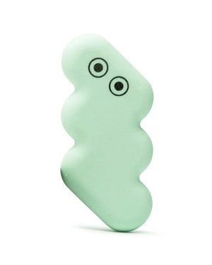 Studio Arhoj - Radiergummi Oop! Green: Mintgrüner, wellenförmiger Radiergummi mit Cartoon-Augen, ideal für Korrekturen, passt in große und kleine Hände.